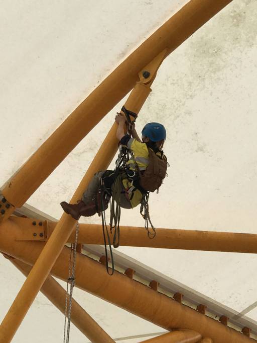 AntiGravity Rope Access Working with safety at heights of stadium